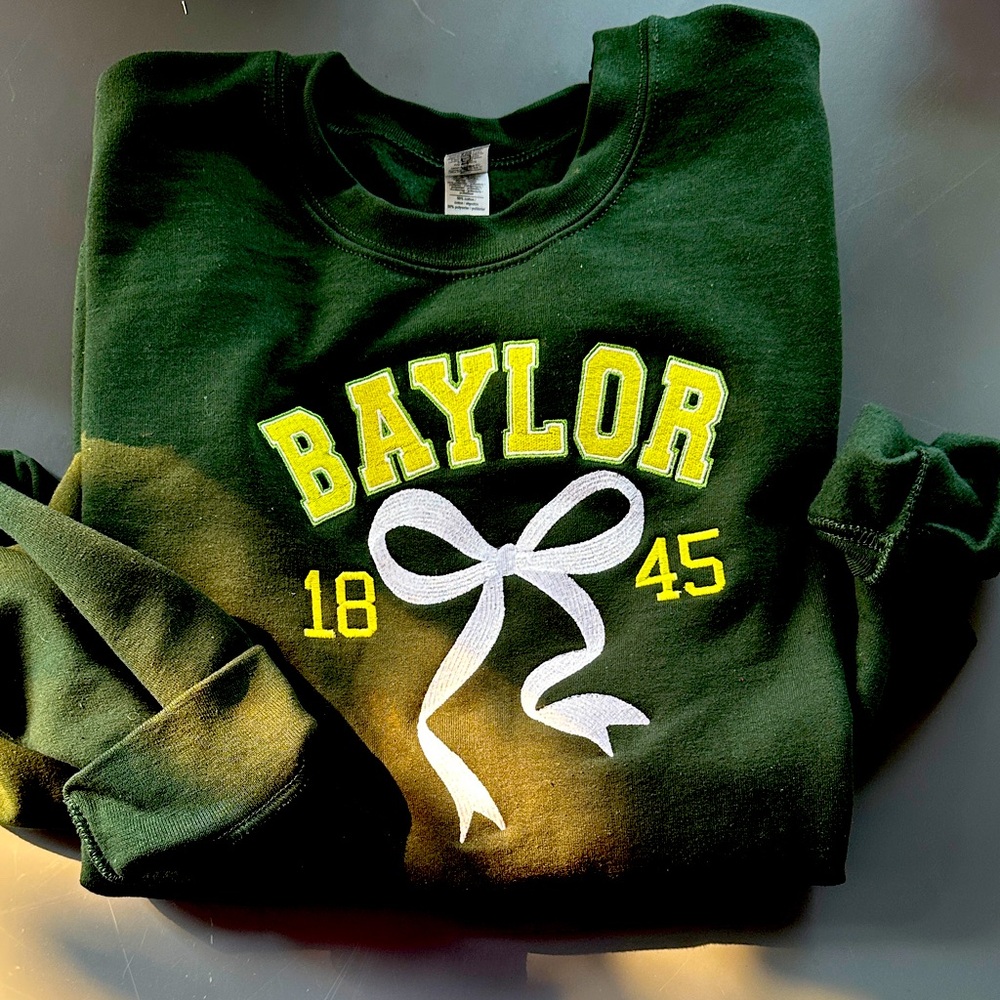 Women’s  Baylor sweatshirt embroidered Dark Green XL custom